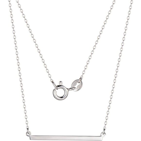Women's Sterling Silver Horizontal Bar Necklace, 18" - Picture 5 of 6
